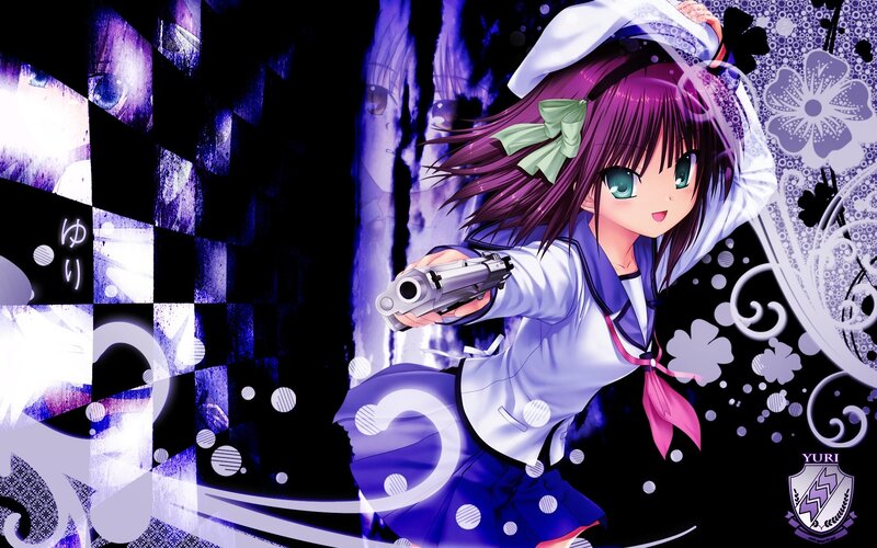 anime girl with gun