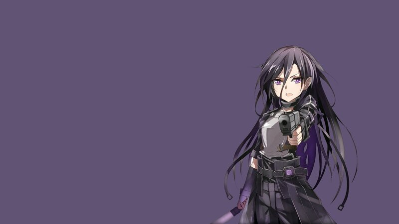 anime girl with gun