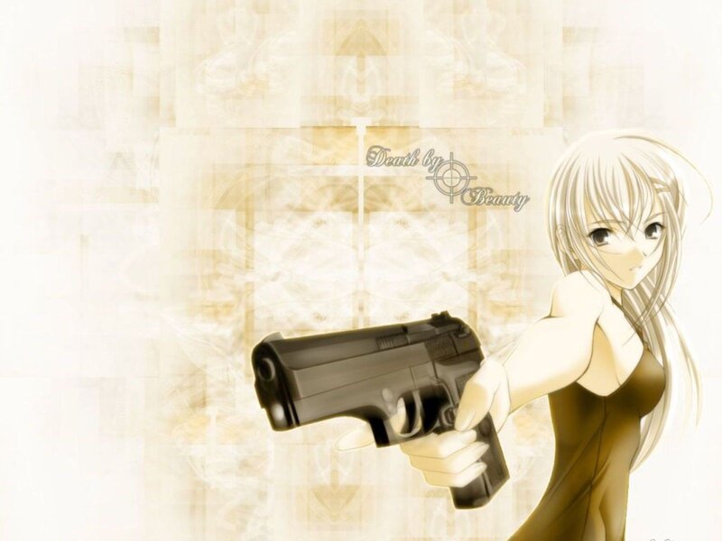 Anime girl with gun