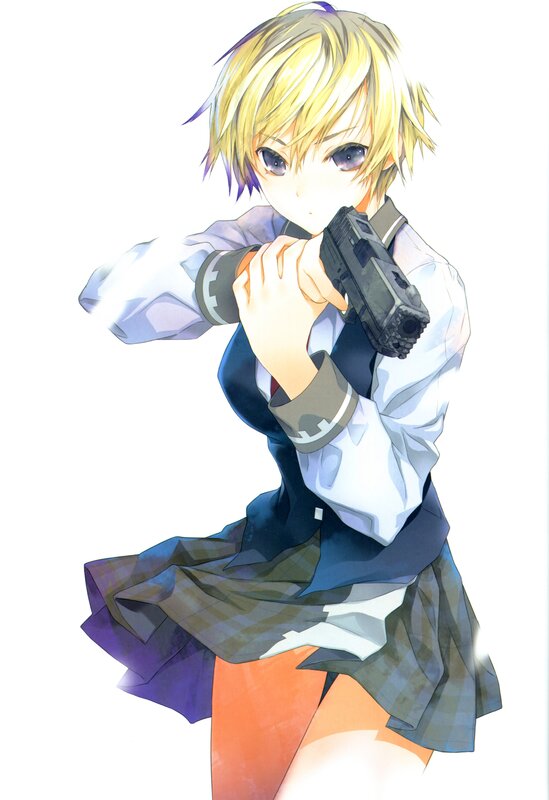 anime girl with gun
