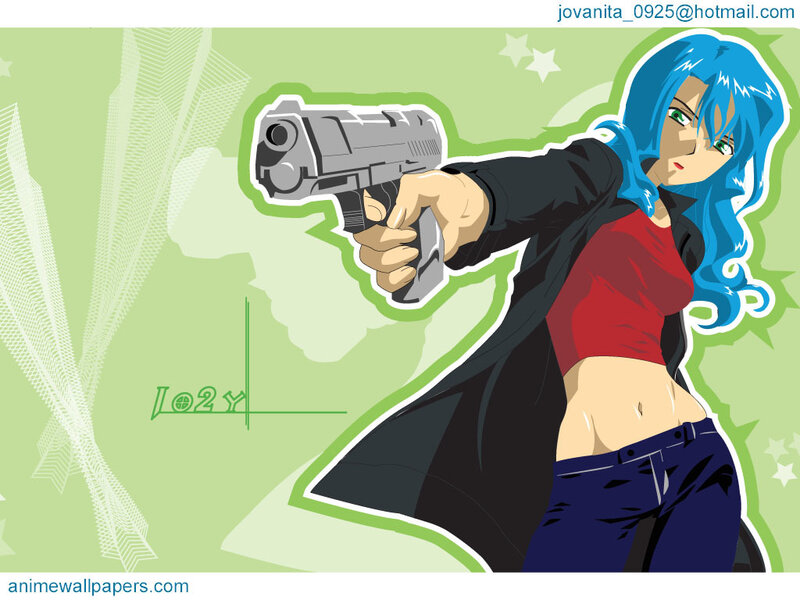 anime girl with gun