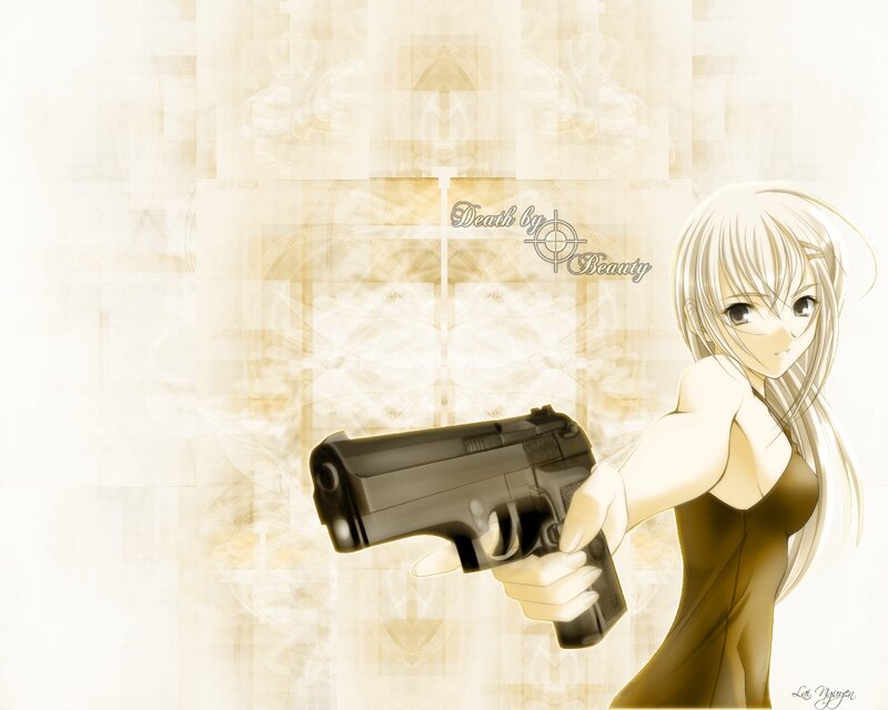 Anime girl with gun
