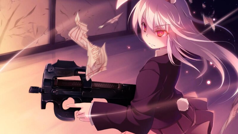 anime girl with gun