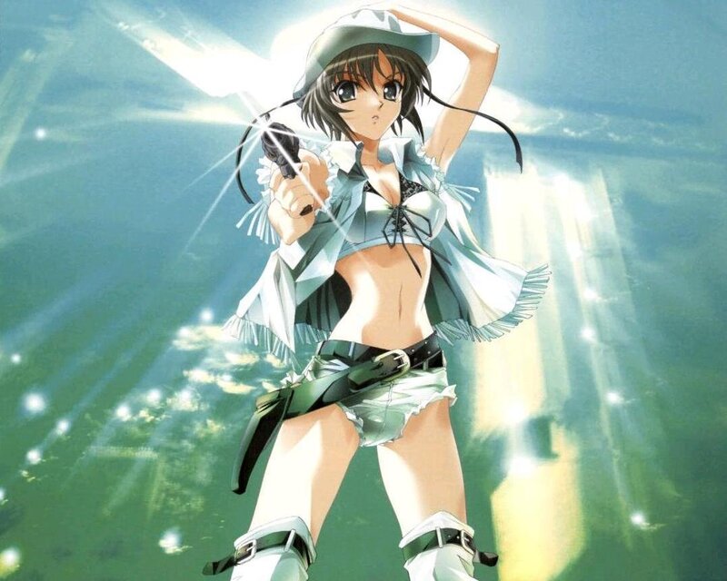 anime girl with gun