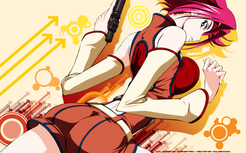 anime girl with gun
