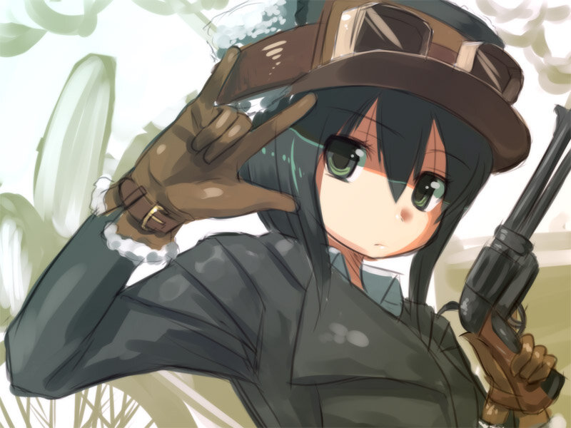 anime girl with gun
