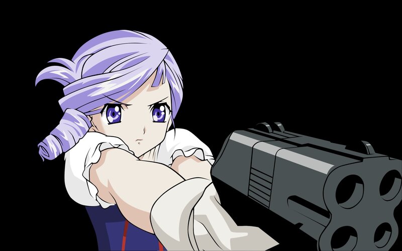 anime girl with gun