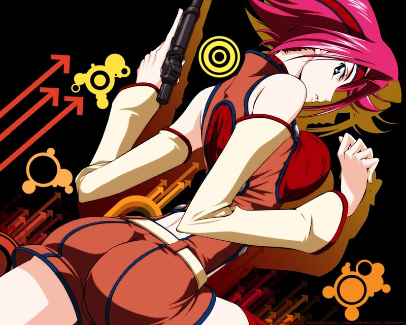 anime girl with gun