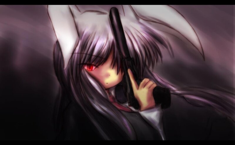 anime girl with gun