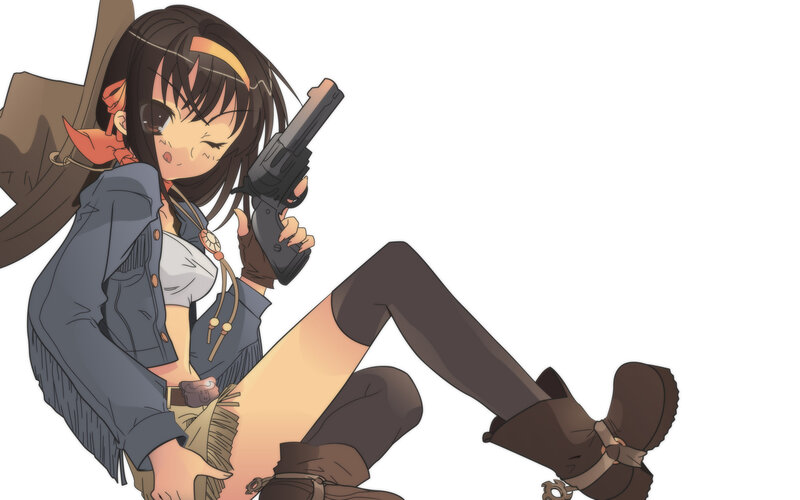 anime girl with gun