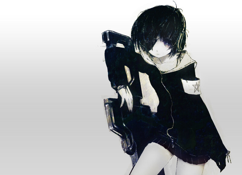 anime girl with gun