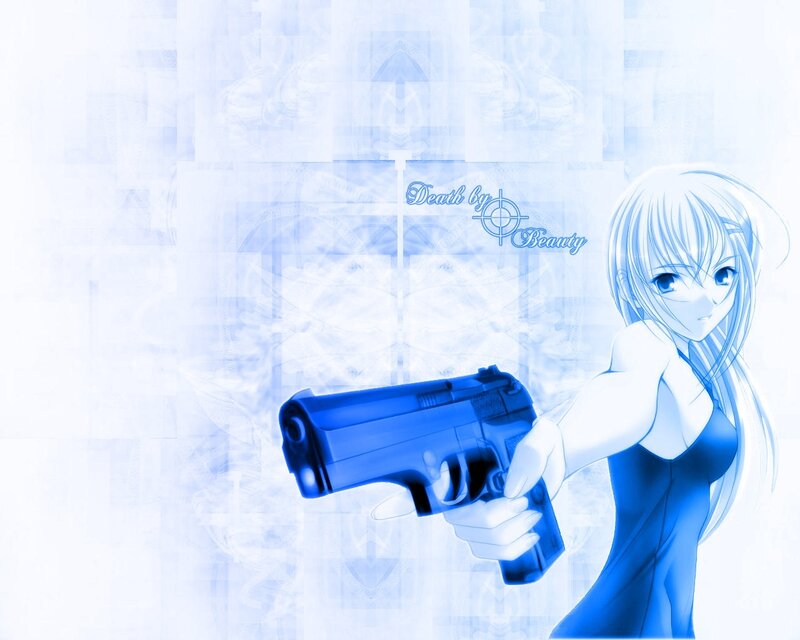 Anime girl with gun