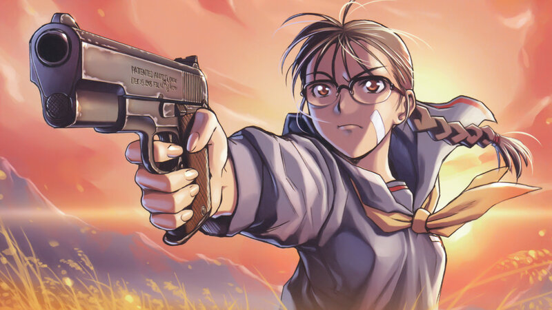 anime girl with gun