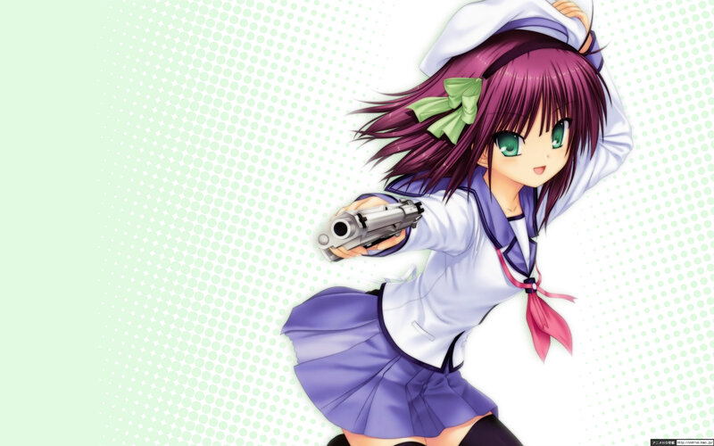 anime girl with gun