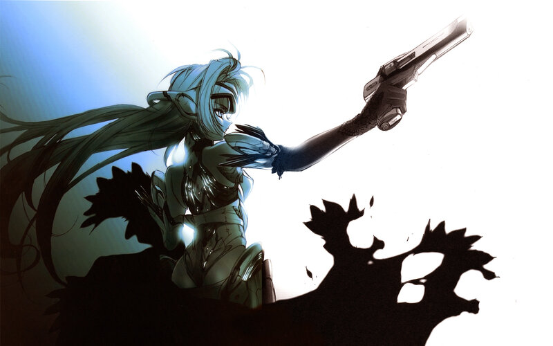 anime girl with gun