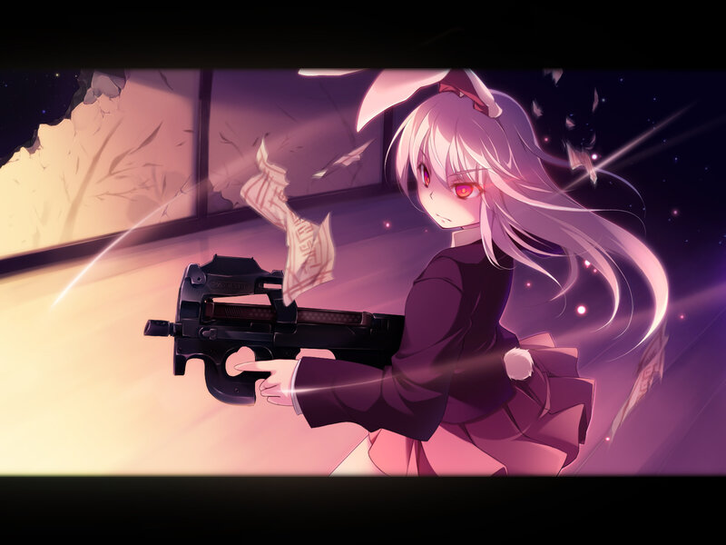 anime girl with gun