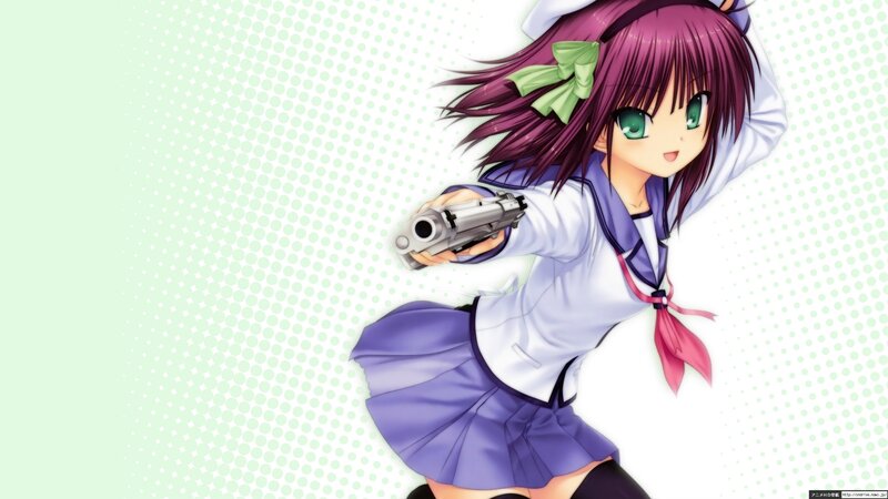anime girl with gun