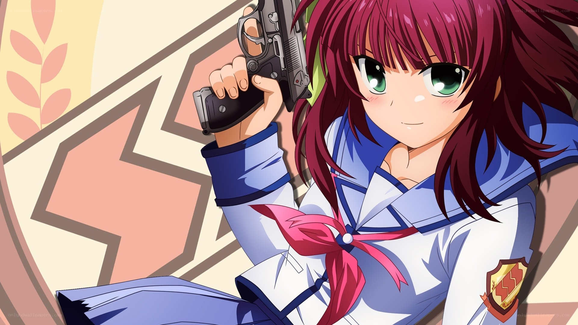 anime girl with gun