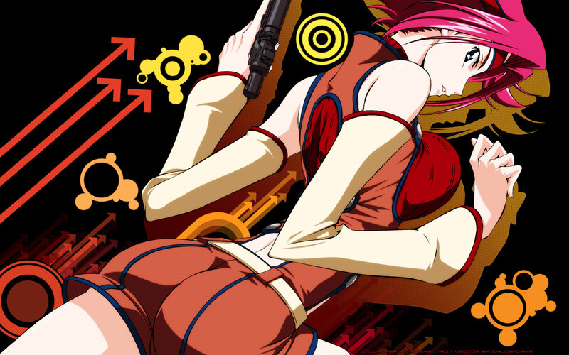 anime girl with gun
