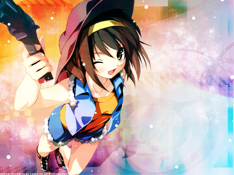 anime girl with gun