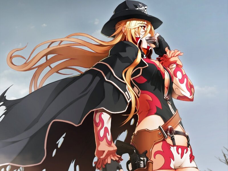 anime girl with gun