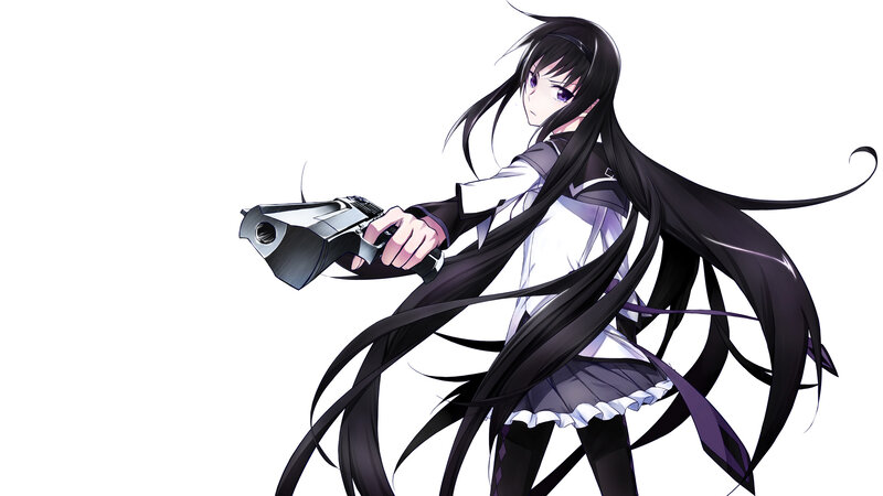 anime girl with gun