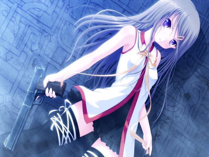 anime girl with gun
