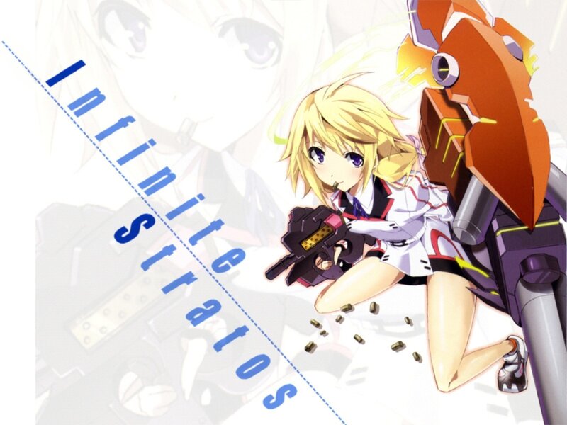 Anime girl with gun and mech