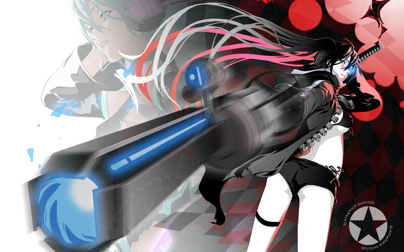 anime girl with gun and sword