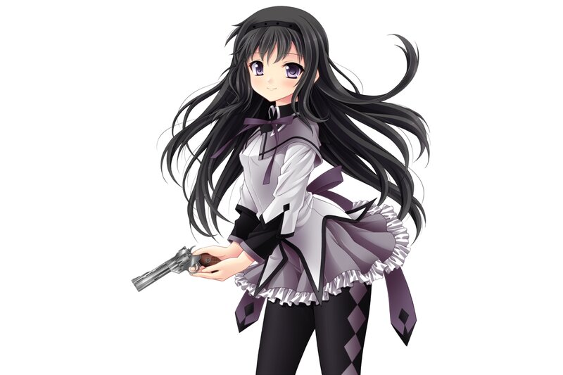 Anime Girl with Gun — Black, Calm
