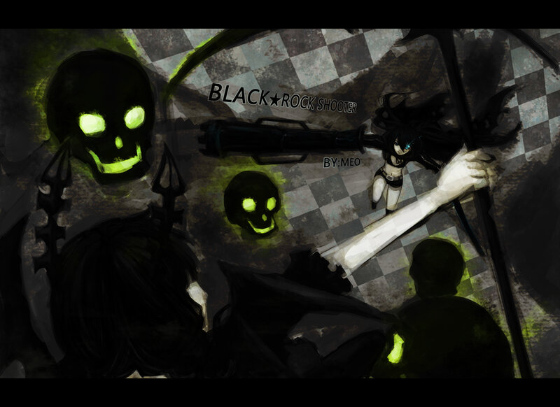 Anime Girl with Gun — Black, Dark, Dramatic