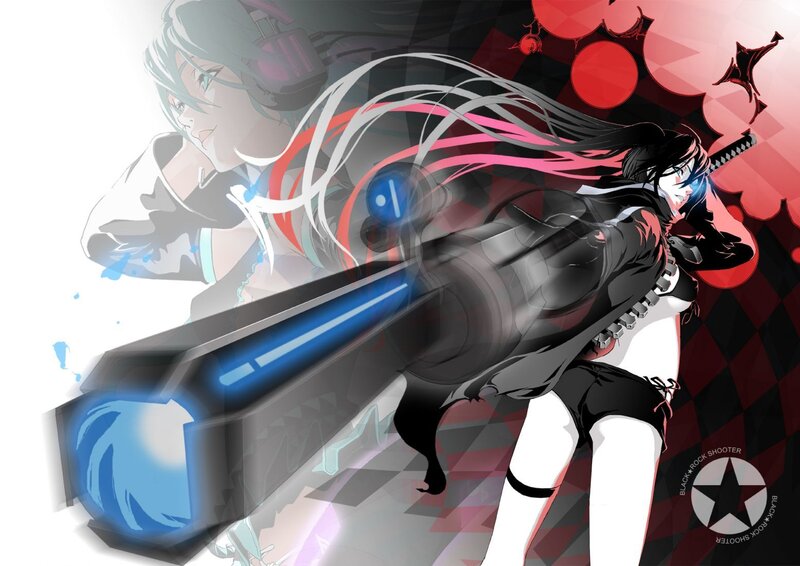 Anime Girl with Gun — Black, Dramatic, Digital Art, Sword, Hair