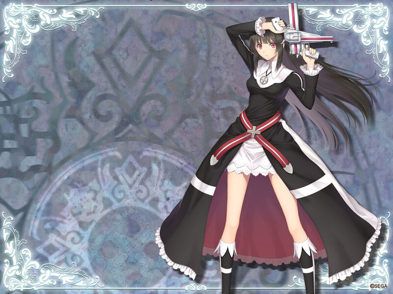 Anime Girl with Gun — Black, Dramatic, Dress