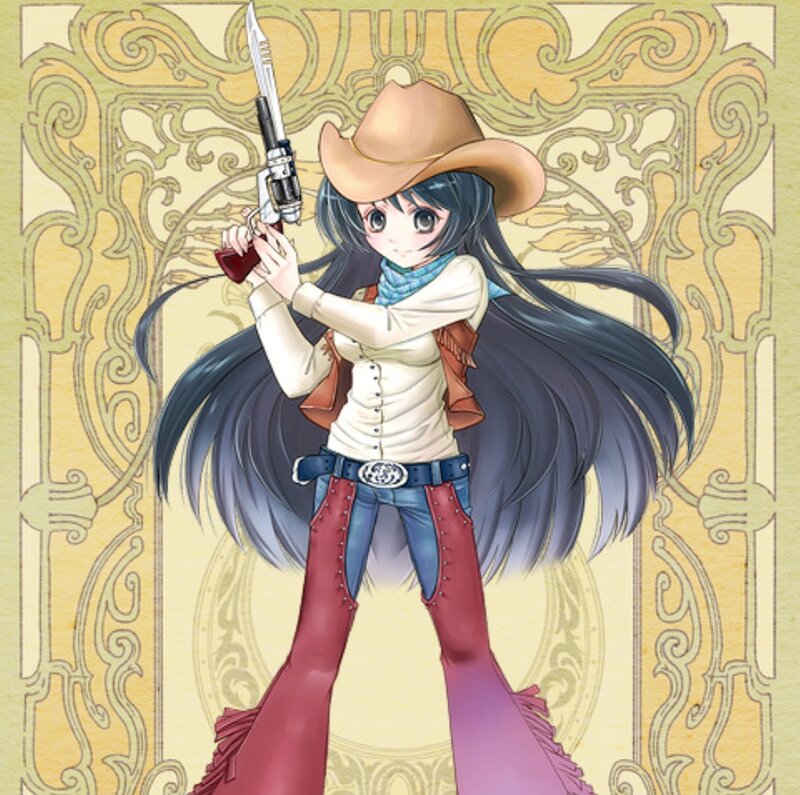 Anime Girl with Gun — Blue, Confident