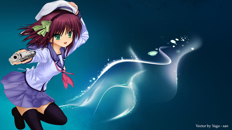 Anime Girl with Gun — Blue, Dynamic