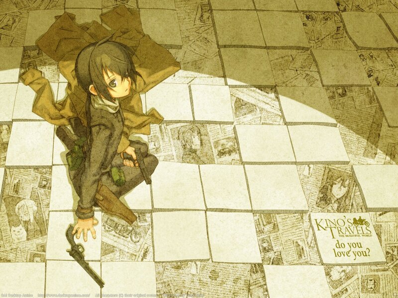 Anime Girl with Gun — Brown, Dramatic, Afternoon