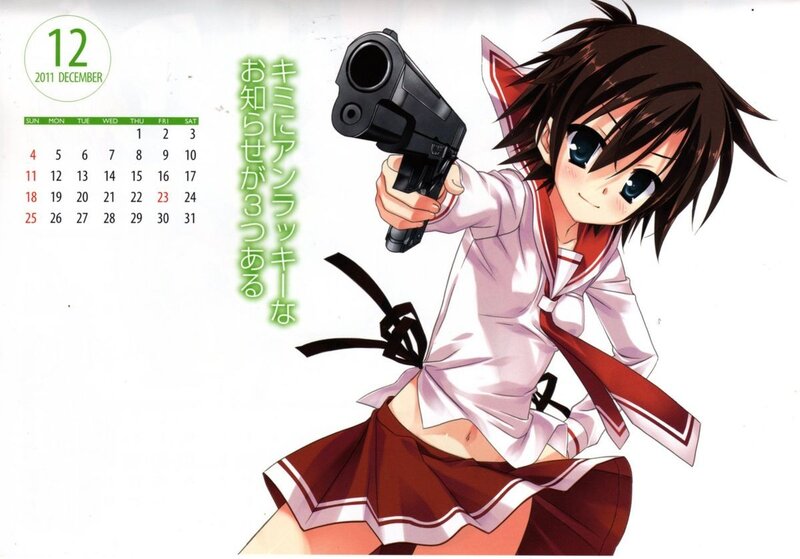 Anime girl with gun calendar