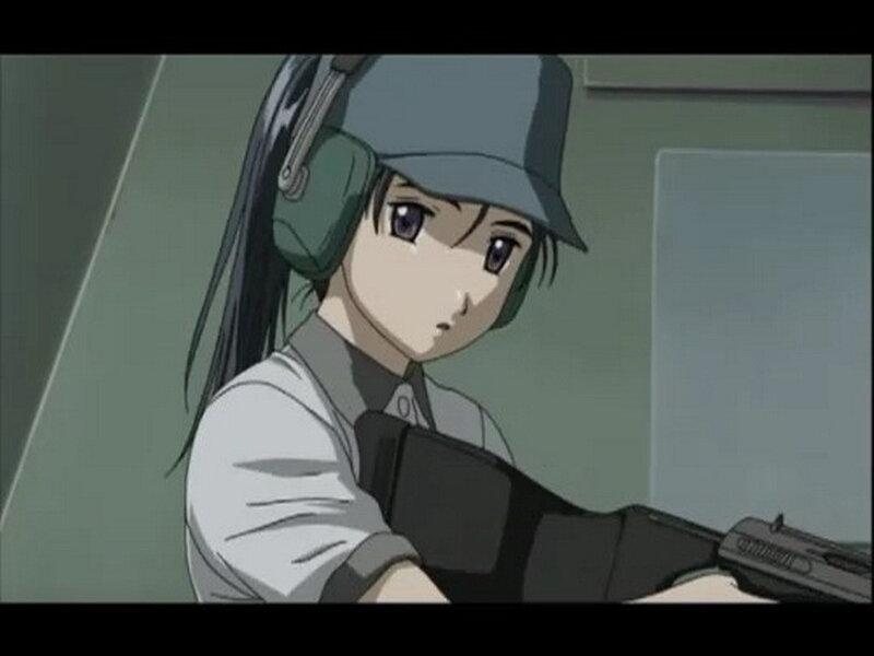 Anime Girl with Gun — Gray