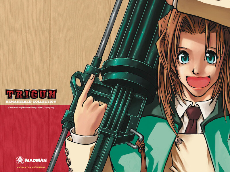 Anime Girl with Gun — Green, Cheerful