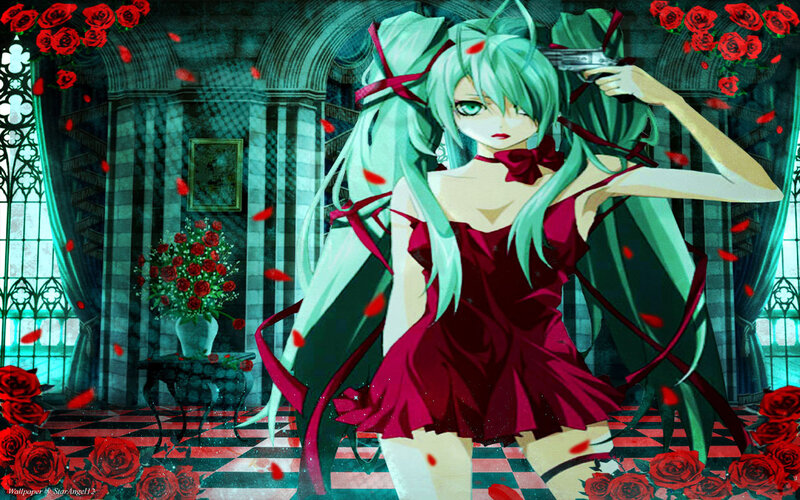 Anime Girl with Gun — Green