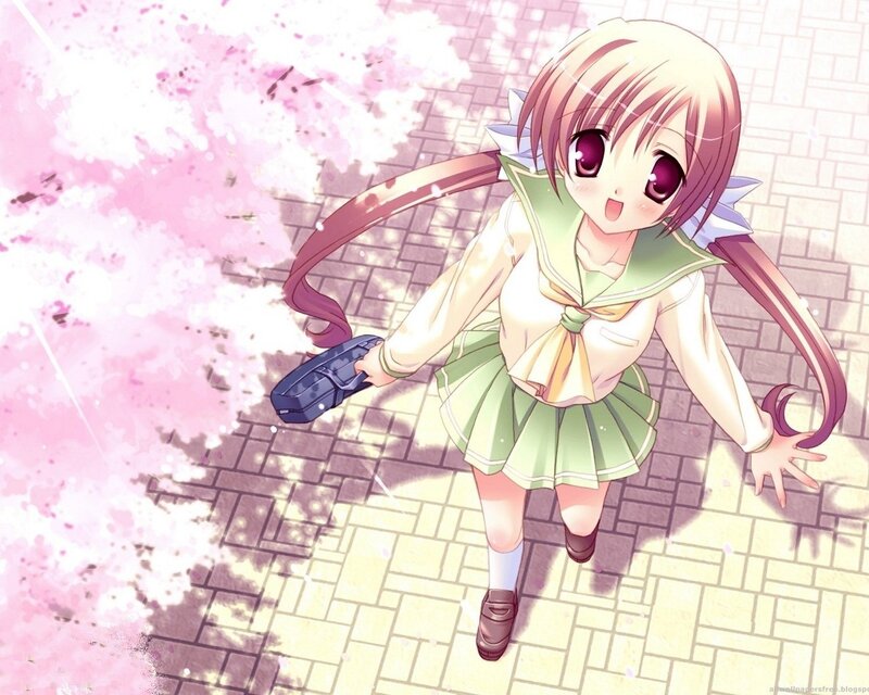 anime girl with gun in school uniform