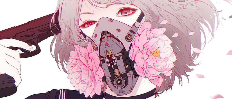 Anime Girl with Gun — Pink, Dramatic, Spring
