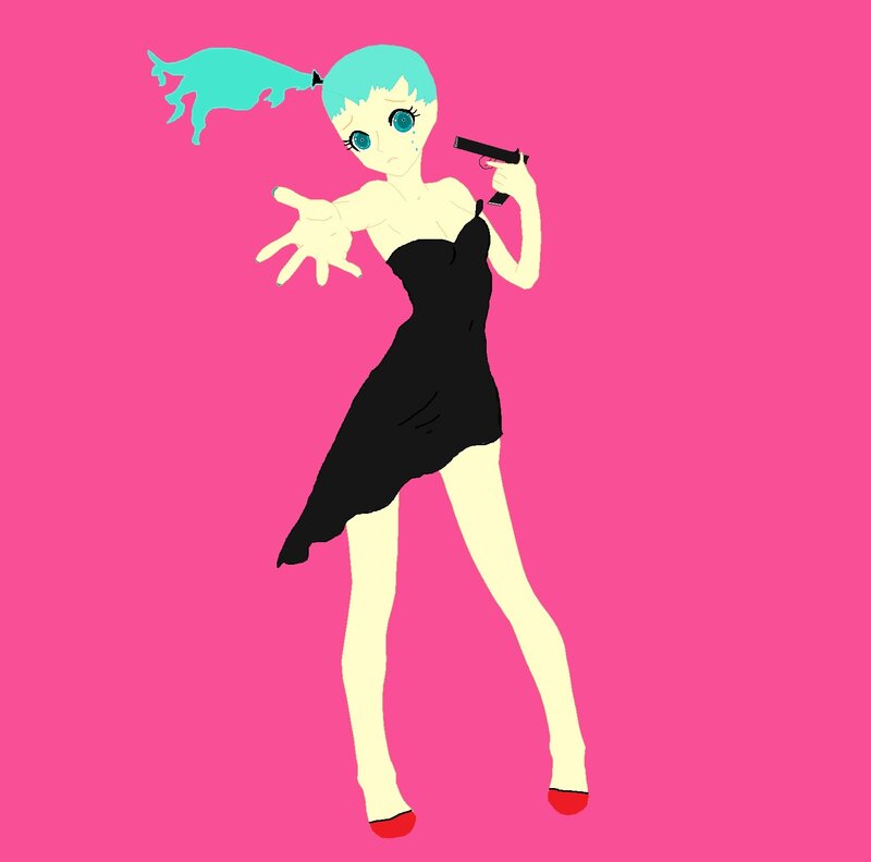 Anime Girl with Gun — Pink