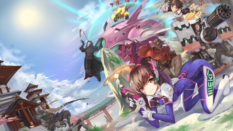 Anime Girl with Gun — Purple, Action-packed