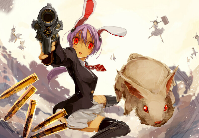 Anime Girl with Gun — Purple, Action