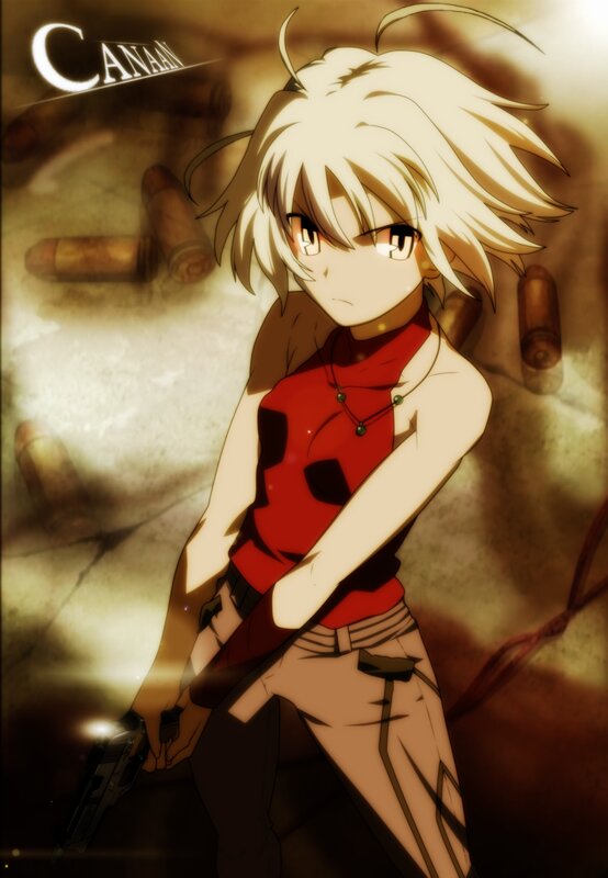 Anime Girl with Gun — Red, Dramatic, Bullet Casings