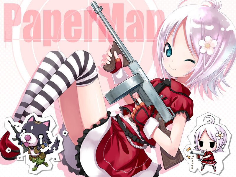 Anime Girl with Gun — Red