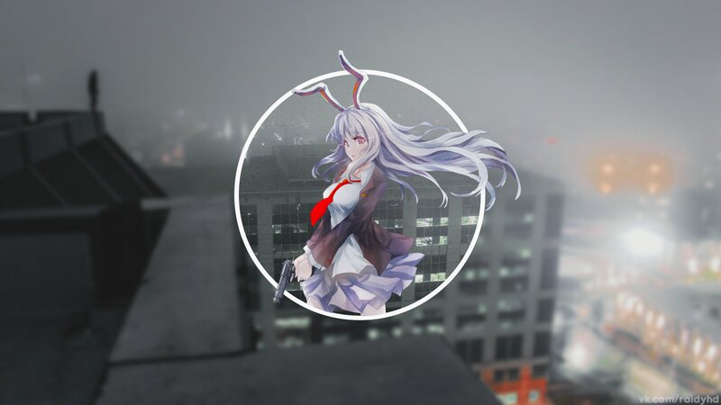 Anime Girl with Gun — White, Dramatic, Night, Digital Art