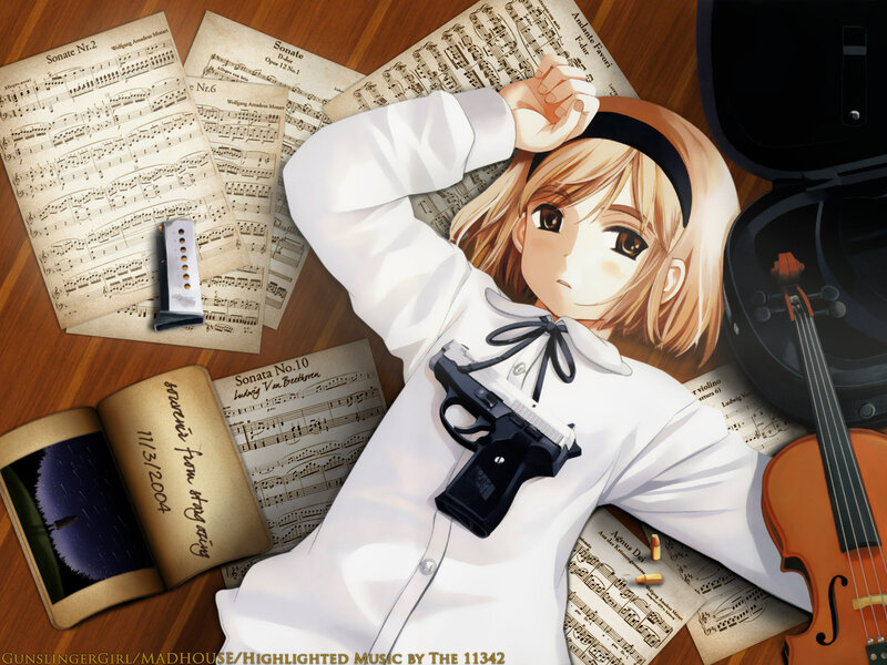 Anime Girl with Gun — White, Dramatic, Violin