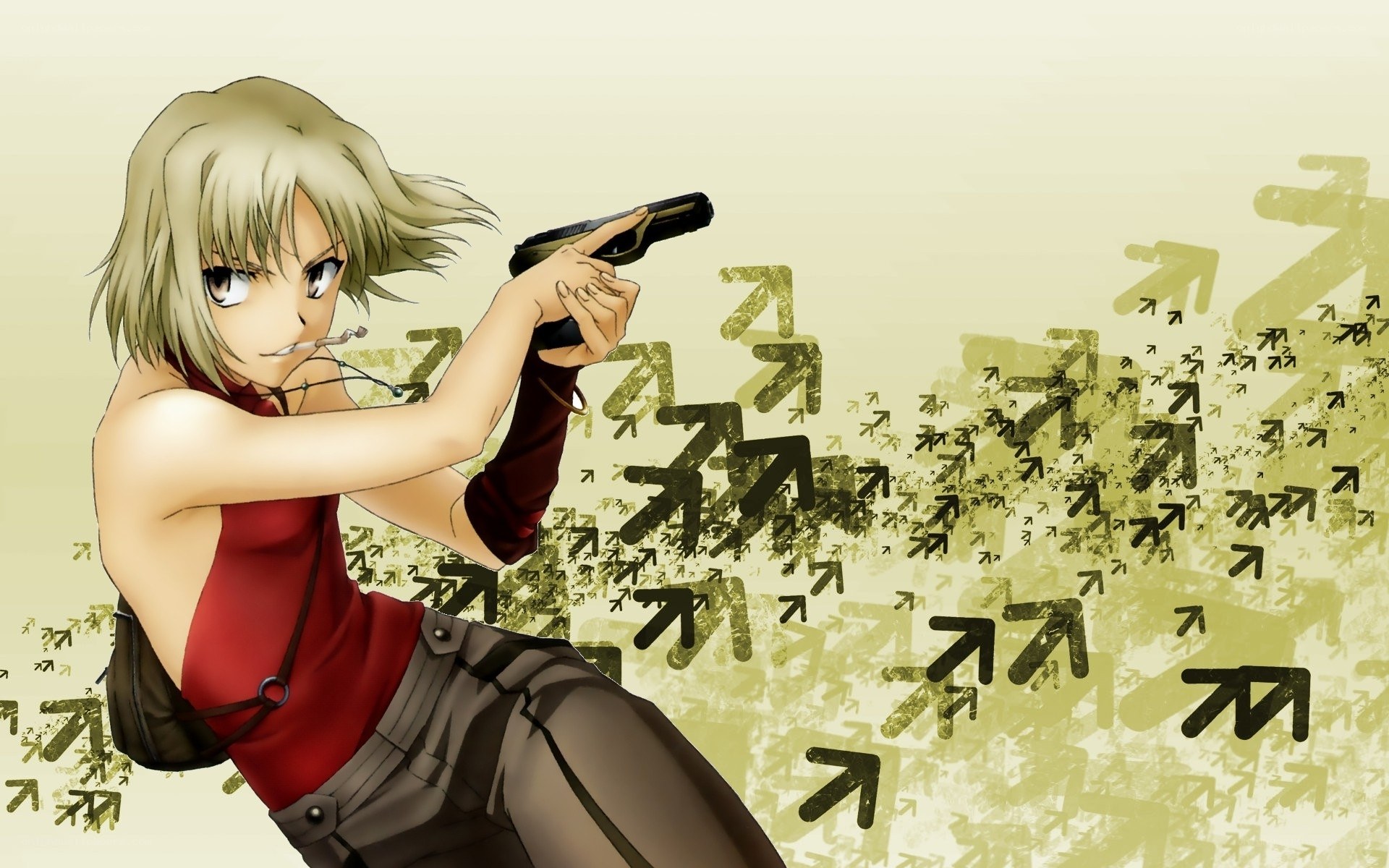anime girl with gun